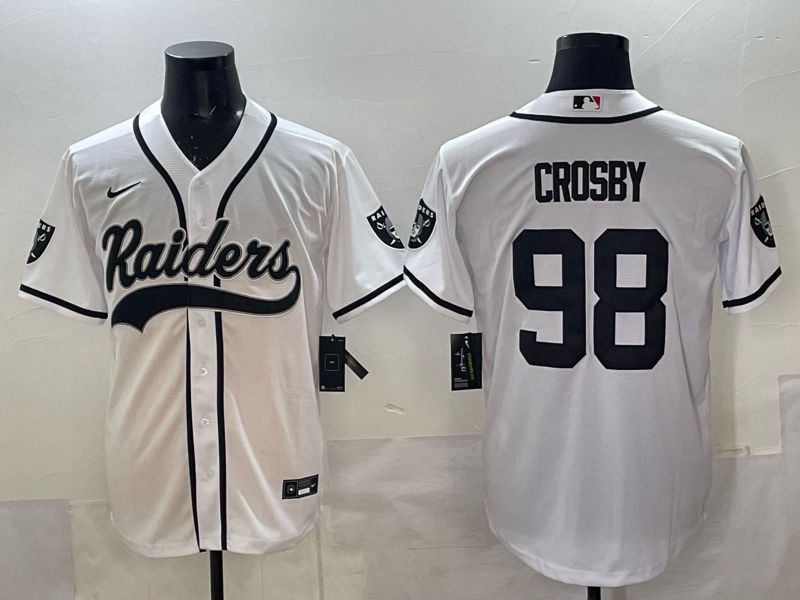 Men 2025 Oakland Raiders #98 Crosby white 3th generation Joint Name Nike Limited NFL Jersey style 007